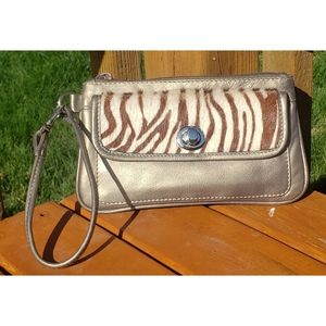 Sophia Visconti Animal Pewter Leather Wristlet